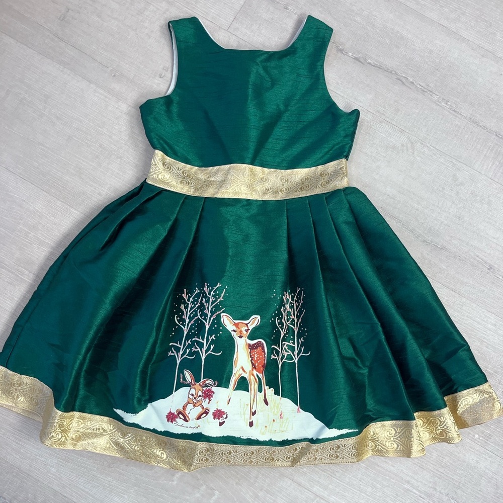 Little Loaves & Fishes Deer Christmas Holiday Dress Will ship ASAP
